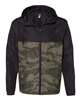 Lightweight Windbreaker Full-Zip Jacket- Black/Green Camo Combo